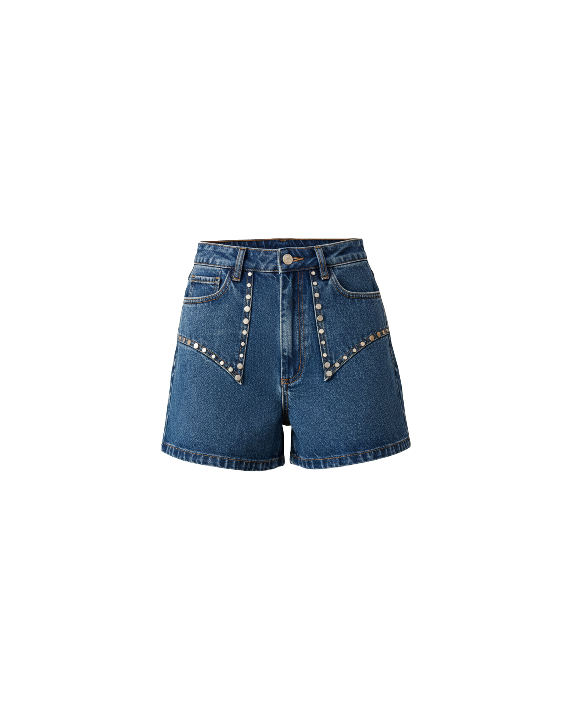 CLOVER STUDDED DENIM SHORT INDIGO | RUBY