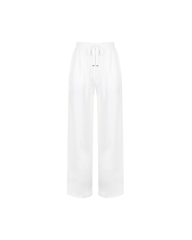 CORVETTE TROUSER WHITE | Sporty, high waisted pant with a wide leg silhouette. An all-time RUBY favourite in a classic white colourway.