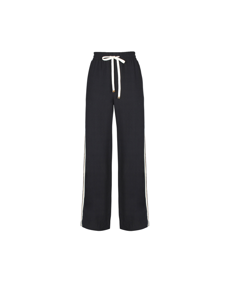 CORVETTE TROUSER TALL BLACK | Sporty, high-waisted pant with a wide leg silhouette. An all-time RUBY favourite in a classic black colourway and new tall length.