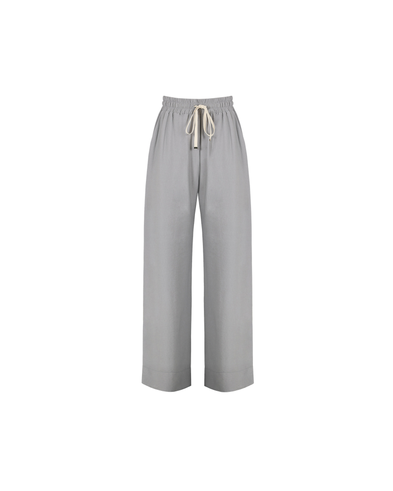 CORVETTE TROUSER PETITE GREY | Sporty, highwaisted pant with a wide leg silhouette. An all-time RUBY favourite in a classic grey colourway and petite length.