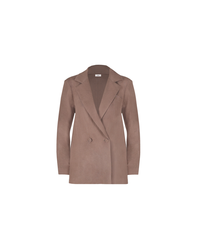 CURTIS BLAZER TAUPE | Relaxed fit blazer, in a neutral taupe. Designed in a relaxed double-breasted shape with self covered buttons, meaning this blazer can be styled open or done up for a more...