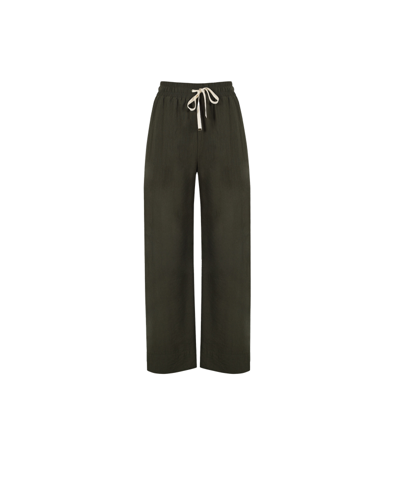 CORVETTE TROUSER PETITE DARK GREEN | Sporty, high waisted pant with a wide leg silhouette. An all-time RUBY favourite in a classic dark green colour way.