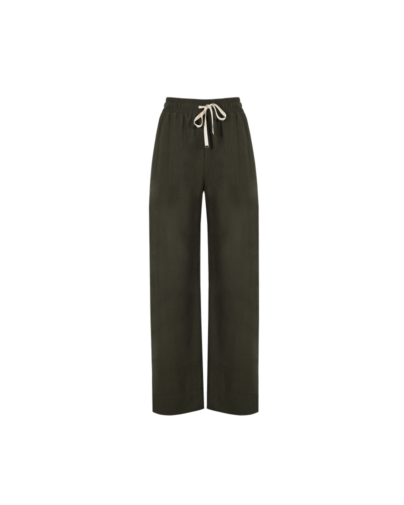 CORVETTE TROUSER DARK GREEN | Sporty, high waisted pant with a wide leg silhouette. An all-time RUBY favourite in a classic dark green colourway.
