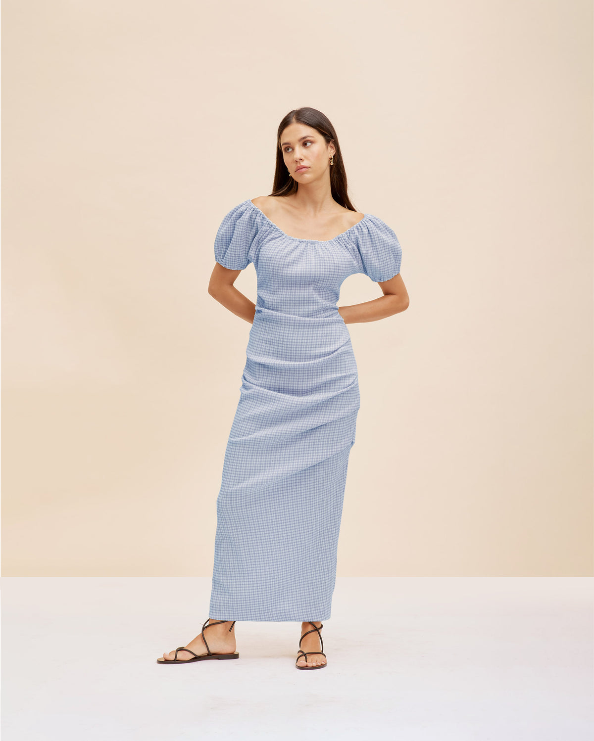 DELPHI GINGHAM DRESS BLUE GINGHAM | RUBY DELPHI GINGHAM DRESS BLUE GINGHAM | RUBY