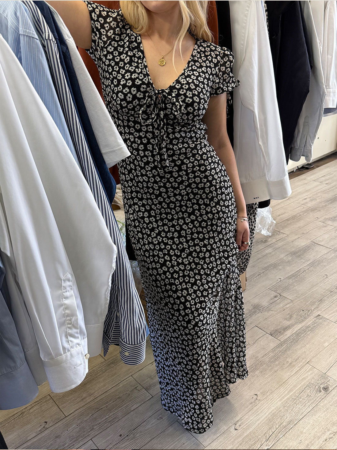 TRULLI MAXI DRESS BLUE WINE GINGHAM | RUBY