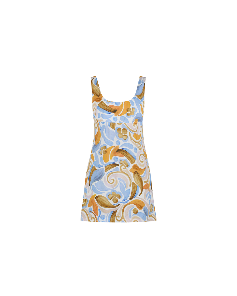 DYLAN SUNDRESS CERAMIC | Sleeveless, slim fitting minidress crafted in a RUBY exclusive ceramic print. This piece has a fitted bodice with elasticated back for comfort and support.