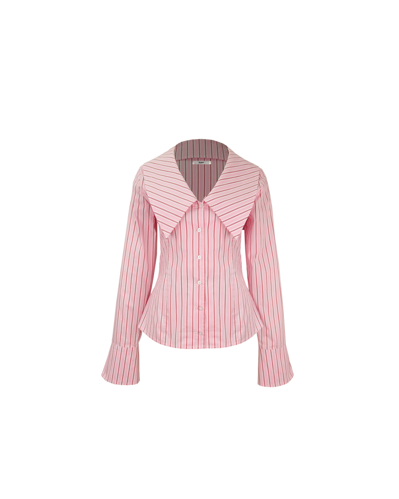 EDDIE SHIRT PINK RED STRIPE | A RUBY spin on a classic shirt shape, meet Eddie, a pink and red striped shirt that will bring fun into your wardrobe. Features a close fit that nips in...