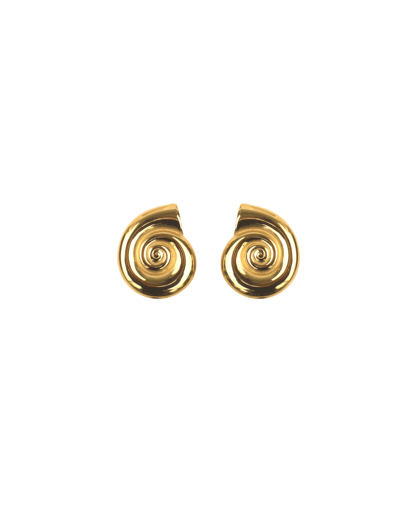 EDDY EARRING GOLD | Gold spiral-stye hoop. The perfect statement earring.