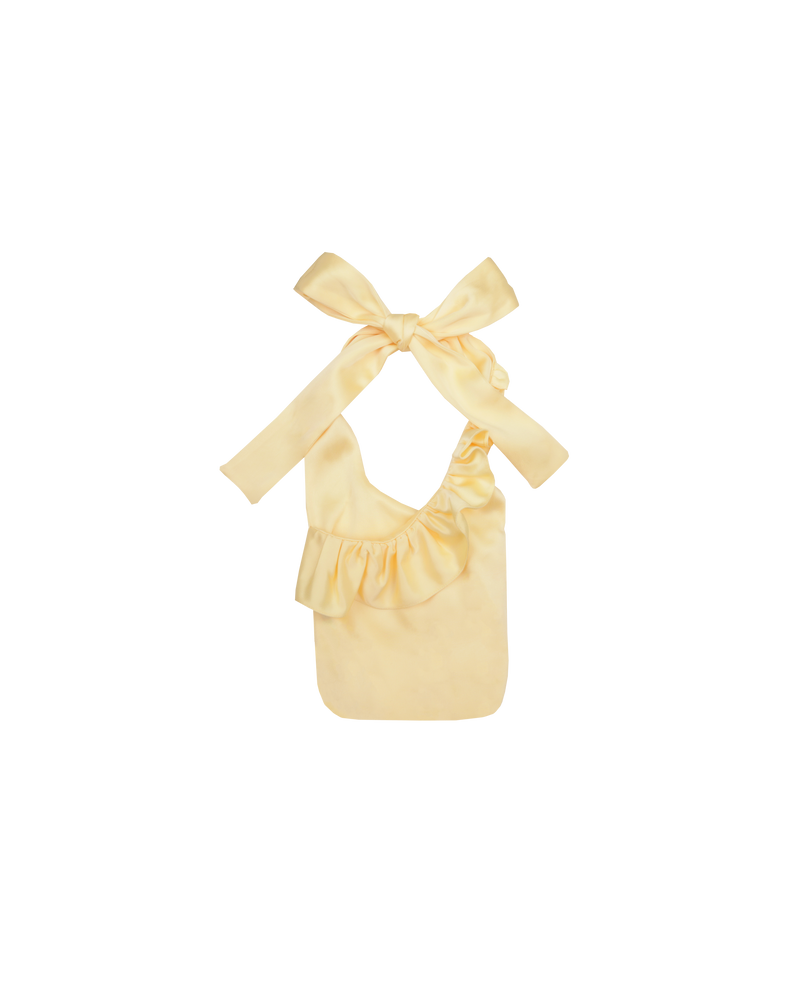 RUBY X EMMA JING MINI RUFFLE BAG BUTTER | Mini ruffle bag with an adjustable tie strap, featured as part of Summer Fling with Emma Jing, our Holiday 2024 collaboration with local Aotearoa designer, Emma Jing. A fun take...