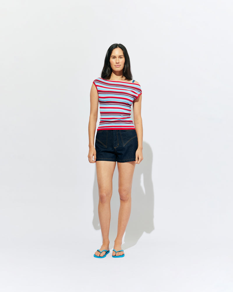 CLOVER DENIM SHORT UNWASHED | Our classic high waisted denim short in a soft raw denim, ready for easy strides and warm weather. It isn't Rubette summer without the Clover Short.