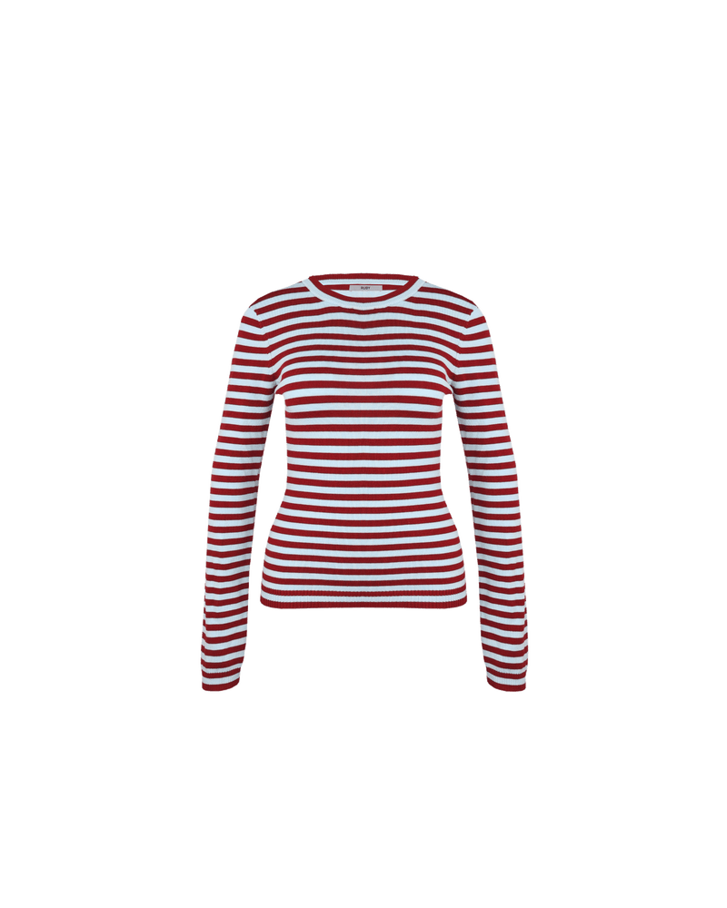 EMMA KNIT LONG SLEEVE PINK FOREST STRIPE | RUBY EMMA KNIT LONG SLEEVE PINK FOREST STRIPE | RUBY