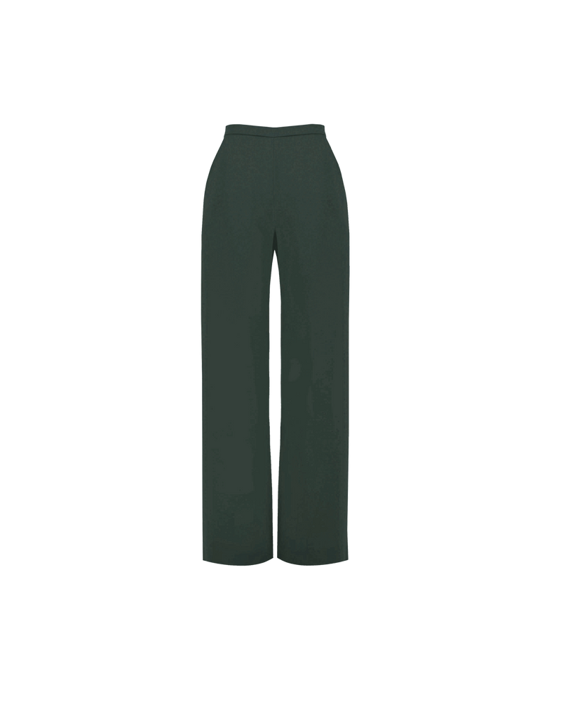 FIREBIRD PANT GREEN GABLE | Classic highwaisted pant with a straight leg silhouette in a new coal colourway. An effortless and versatile piece perfect for work and beyond.
