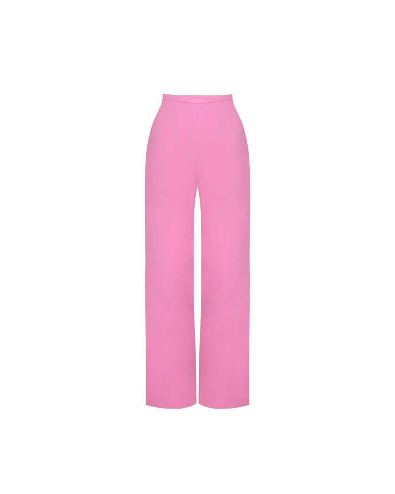 FIREBIRD PANT BARBIE | 
Classic high waisted pant with a straight leg silhouette in bright candy. An effortless and versatile piece perfect for work and beyond. This updated version has no pockets.
