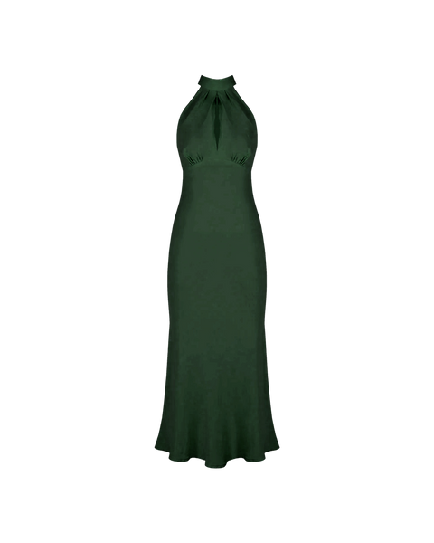GIGI LINEN HALTER DRESS EMERALD | RUBY GIGI LINEN HALTER DRESS EMERALD | RUBY