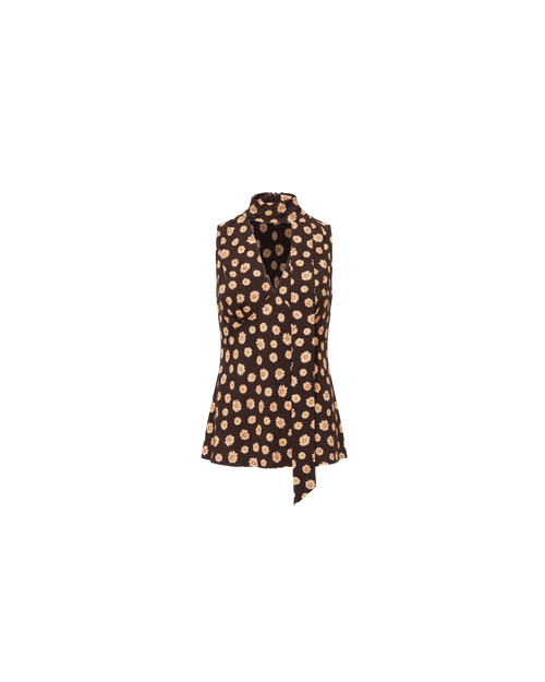 GLORIA SLEEVELESS TOP BROWN DITZY | RUBY