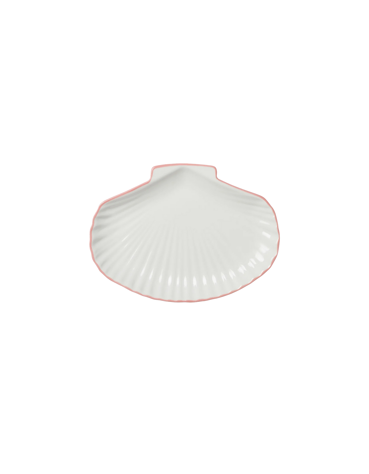 SHELL SHAPED PLATE WHITE PINK | RUBY