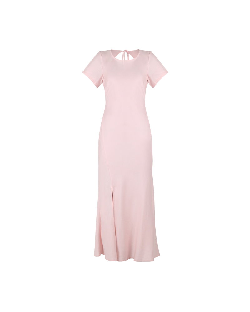 JORDAN LINEN DRESS BLUSH | Bias cut midi dress with a keyhole and tie closure at the back neck, in a blush coloured linen. A new take on the much loved Kendall Satin Dress, this...