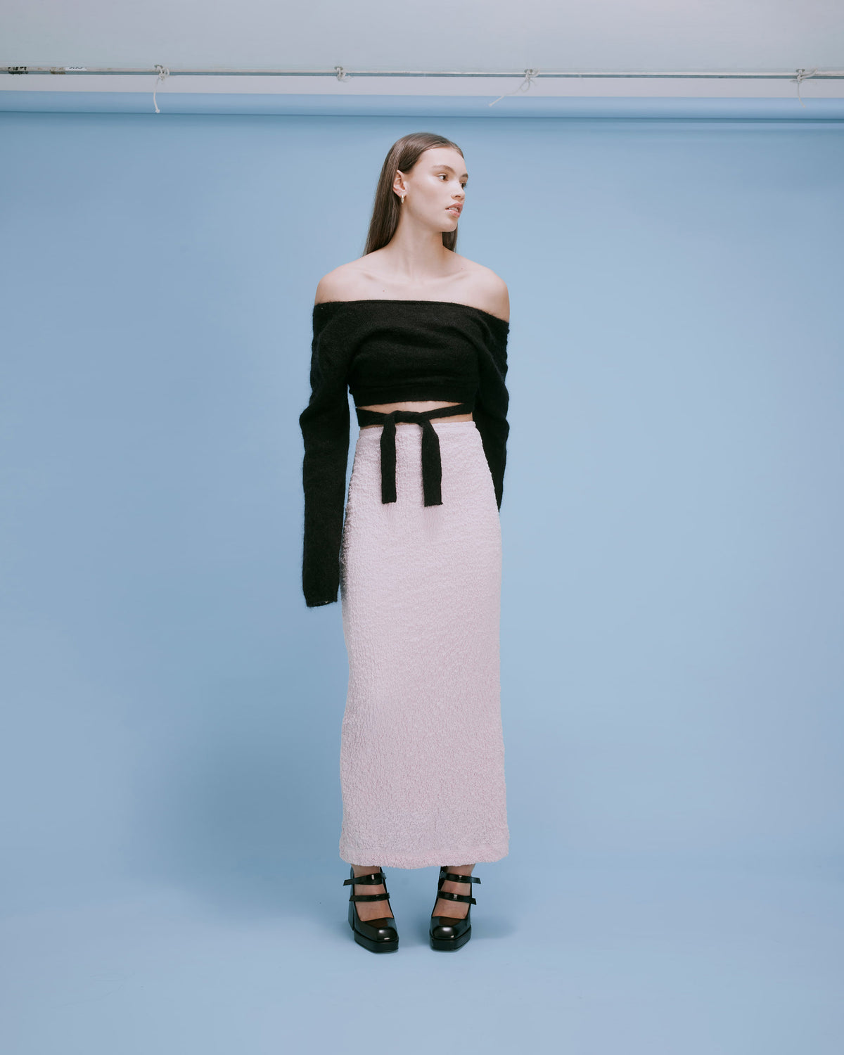 JUDE TIE-BACK SWEATER BLACK RUBY - Main Image