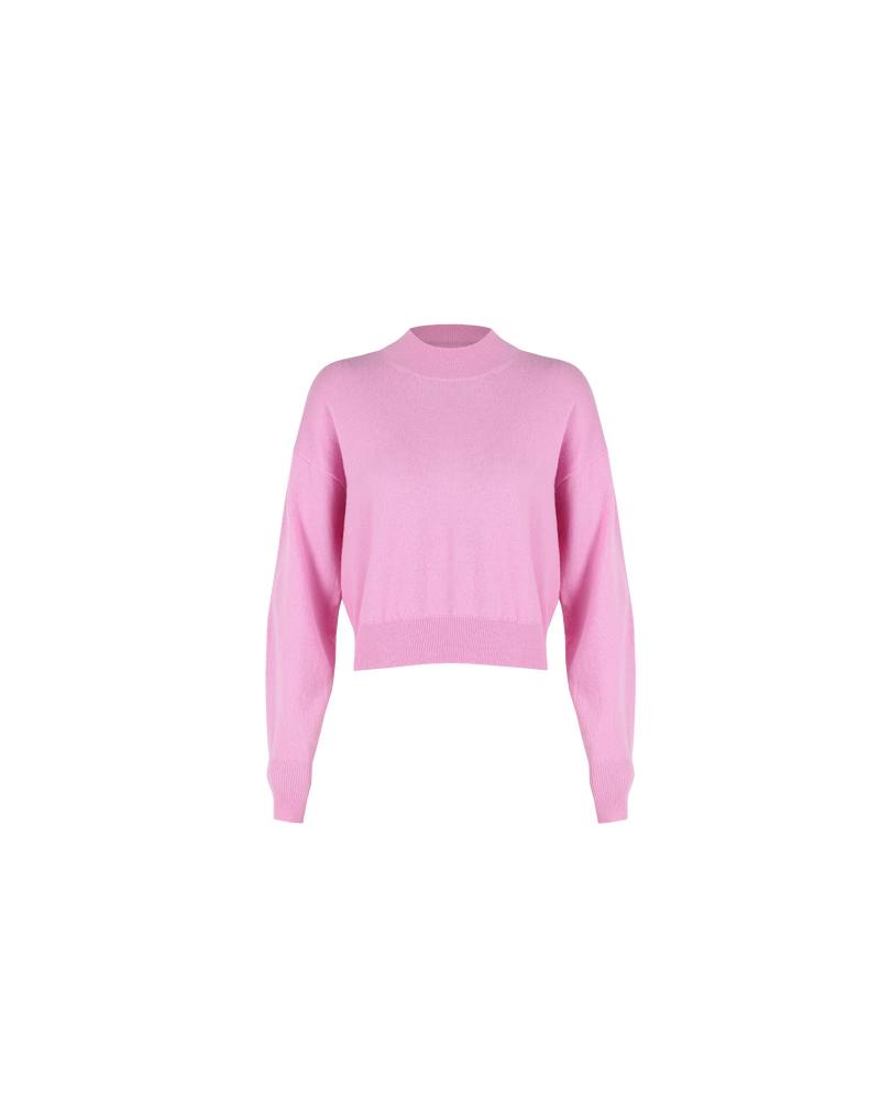 KENZIE SWEATER PINK | Relaxed fit sweater with a high neckline with ribbed trims. Crafted in a sumptuous merino and cashmere blend that is both soft and breathable, this sweater makes the perfect versatile...