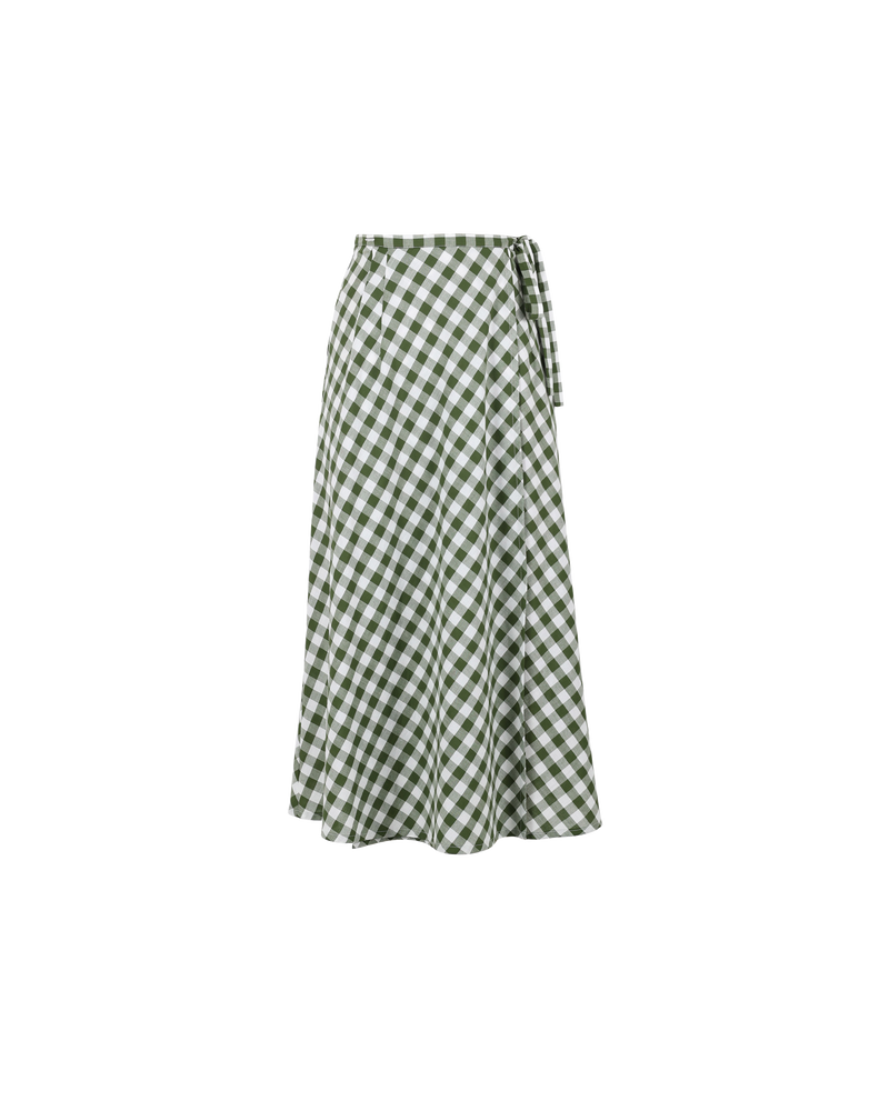 KLEIN GINGHAM MIDI SKIRT KHAKI GINGHAM | 