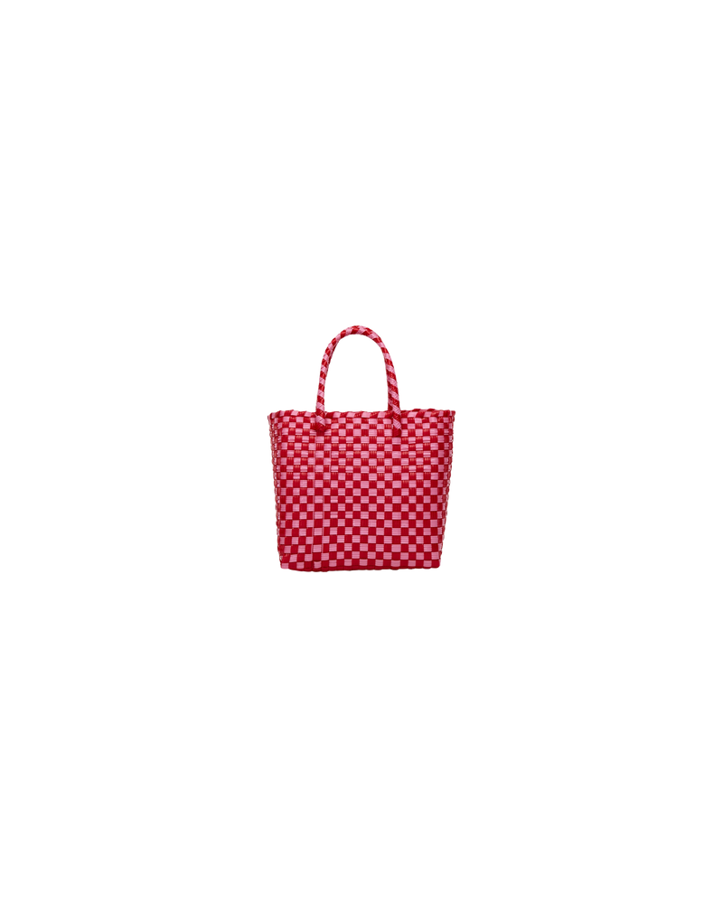  SHAYNA PINK/RED | Fun, sustainable and durable - these bags are handmade in Mexico using recycled plastic. Developed by skilled weavers in the Oaxaca region, within a fair-trade environment, this bag takes approximately...