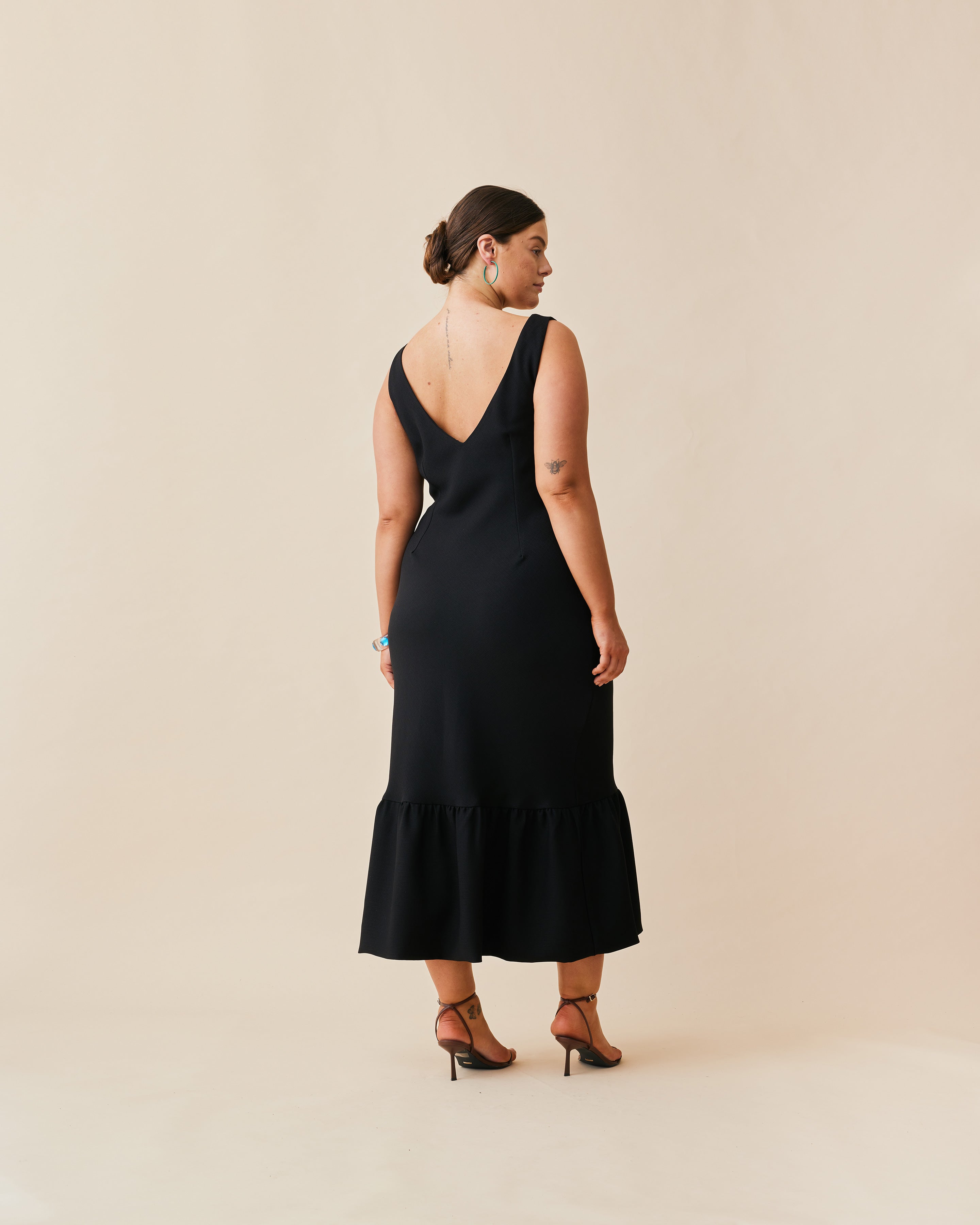ROBIN PUFF DRESS BLACK | RUBY