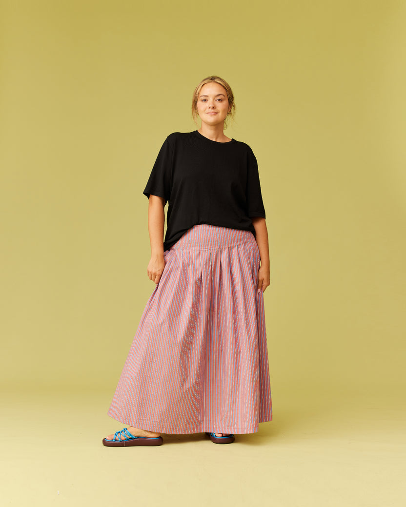 SANDLER SKIRT FIREWHIRL BLUE STRIPE | RUBY
