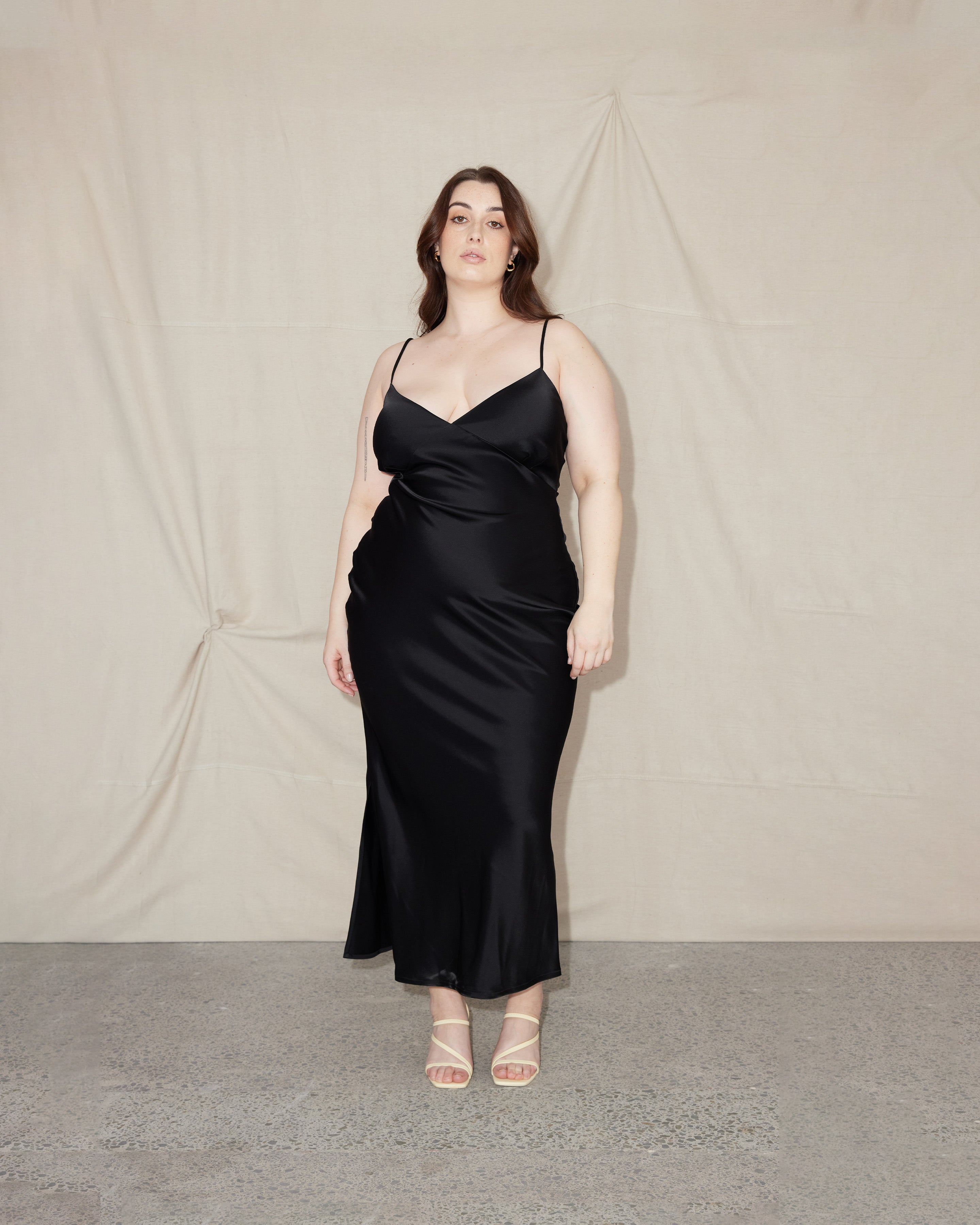 Full length black clearance slip