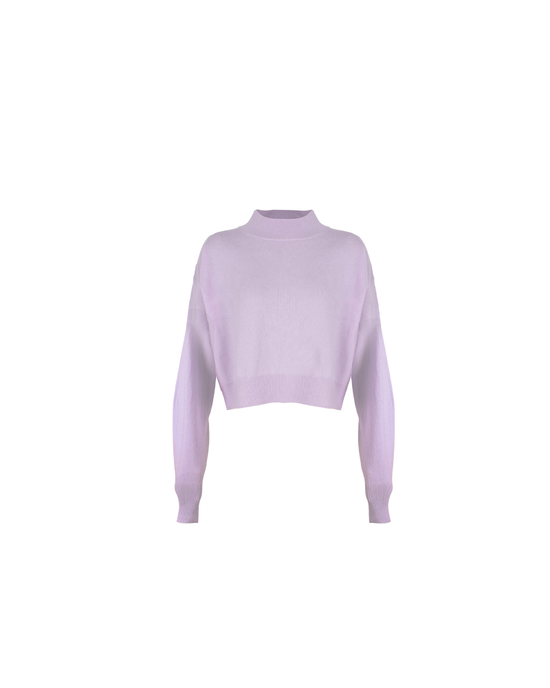 KENZIE SWEATER LILAC | Relaxed fit sweater with a high neckline with ribbed trims. Crafted in a sumptuous merino and cashmere blend that is both soft and breathable, this sweater makes the perfect lightweight...