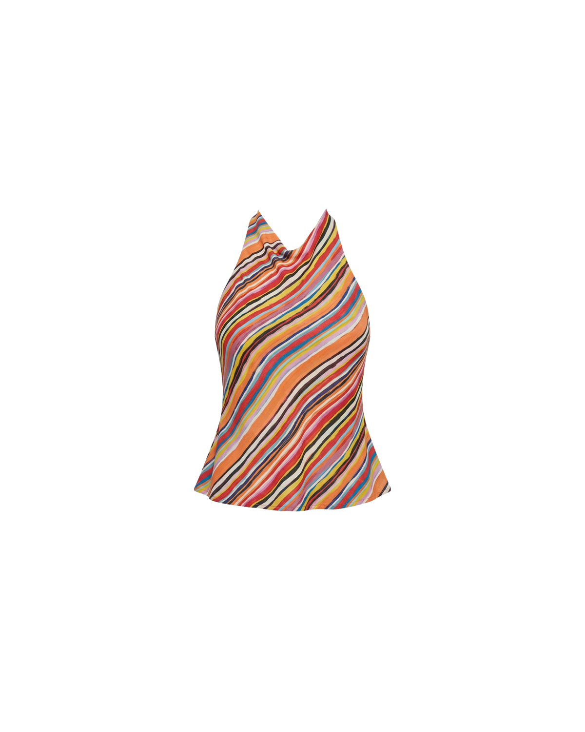 MADRID HALTER TOP LIQUORICE STRIPE | Backless halter top designed in our vibrant liquorice stripe. The ultimate statement piece to wear with your favourite summer shorts or denim. Pair it with the Lydia Head Scarf for the perfect festival look.