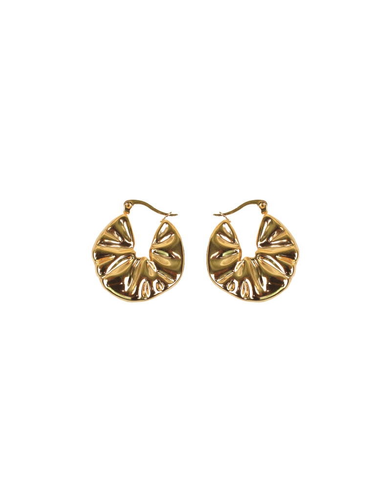 MANDARIN HOOPS GOLD | Mandarin slice disc earrings, in a gold colour. Fun and light enough for all-day wear.