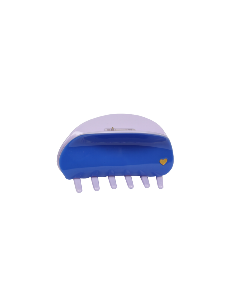 MARBLE HAIR CLAW COBALT | Cobalt and lilac contrast hair claw, this is a staple accessory for summer - perfect for beach hair. Big enough to hold a full head of hair and comfortable enough to...