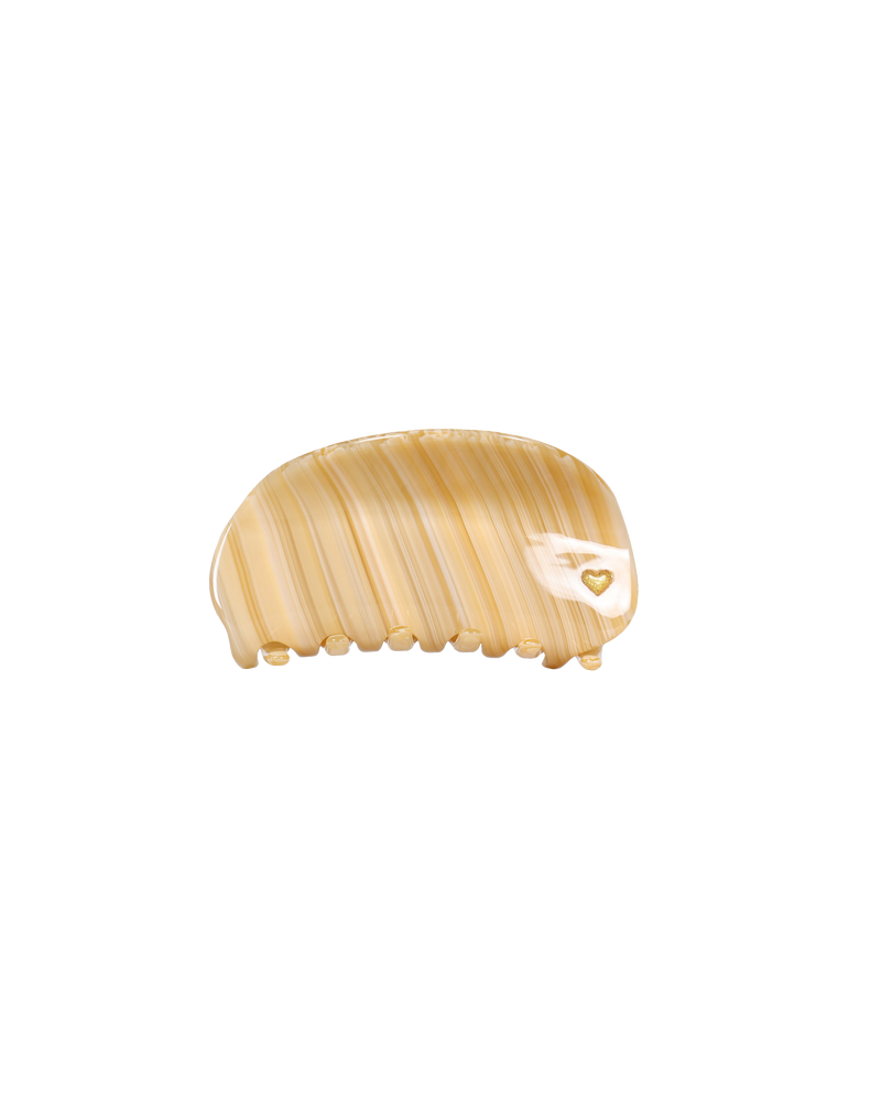 MARBLE HAIR CLAW CREAM STRIPE | Cream stripe hair claw, this is a staple accessory for summer - perfect for beach hair. Big enough to hold a full head of hair and comfortable enough to wear...