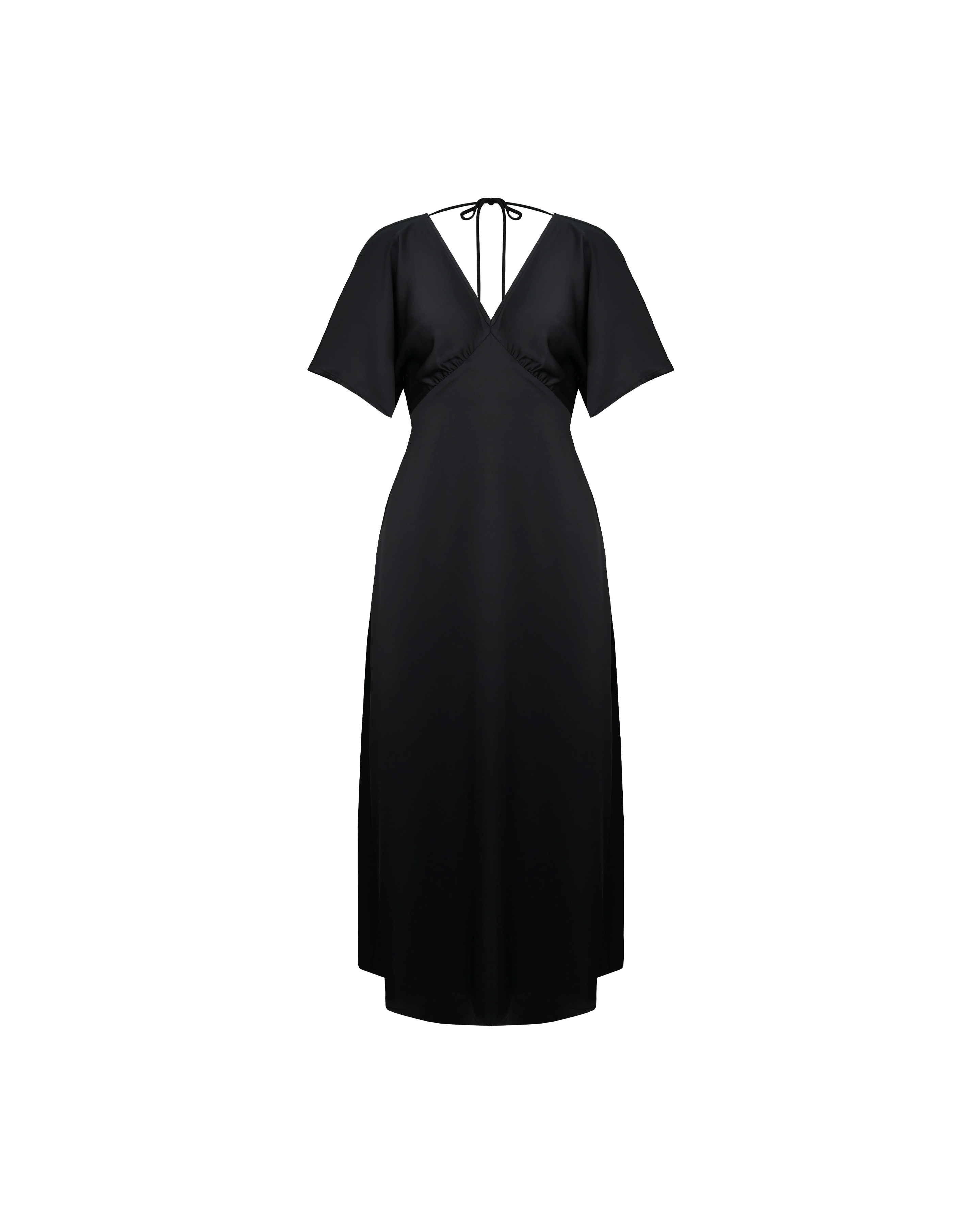 MATEA SATIN DRESS BLACK | RUBY