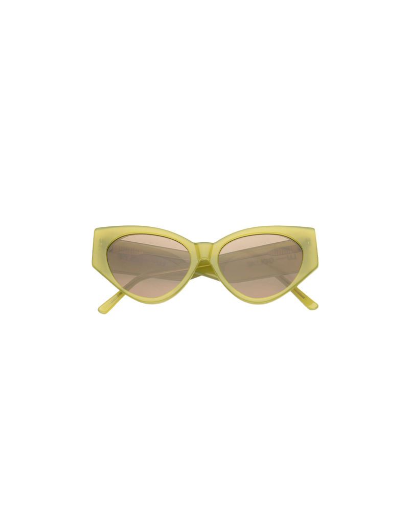 SUNGLASS MILOU LEAF | Cat-eye frame sunglasses in leaf colour, these make a statement while also looking incredibly chic.