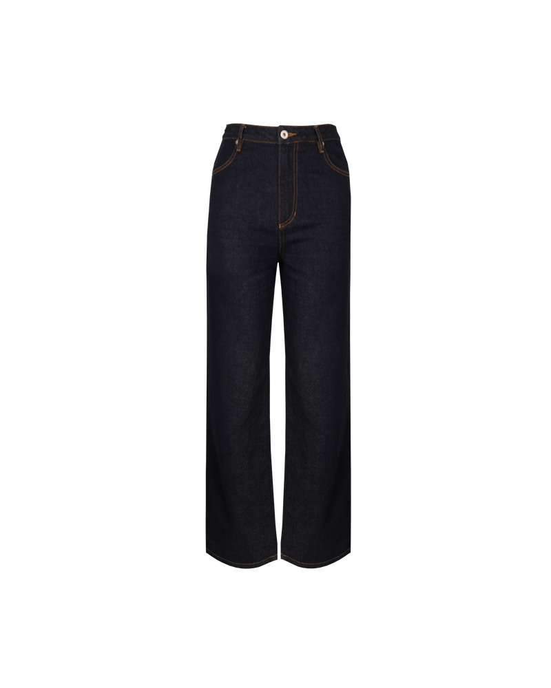 MISSY JEAN UNWASHED | A classic pair of high-waisted straight-leg jeans cut in a raw denim. The straight leg silhouette accentuates your body while making your legs look longer.