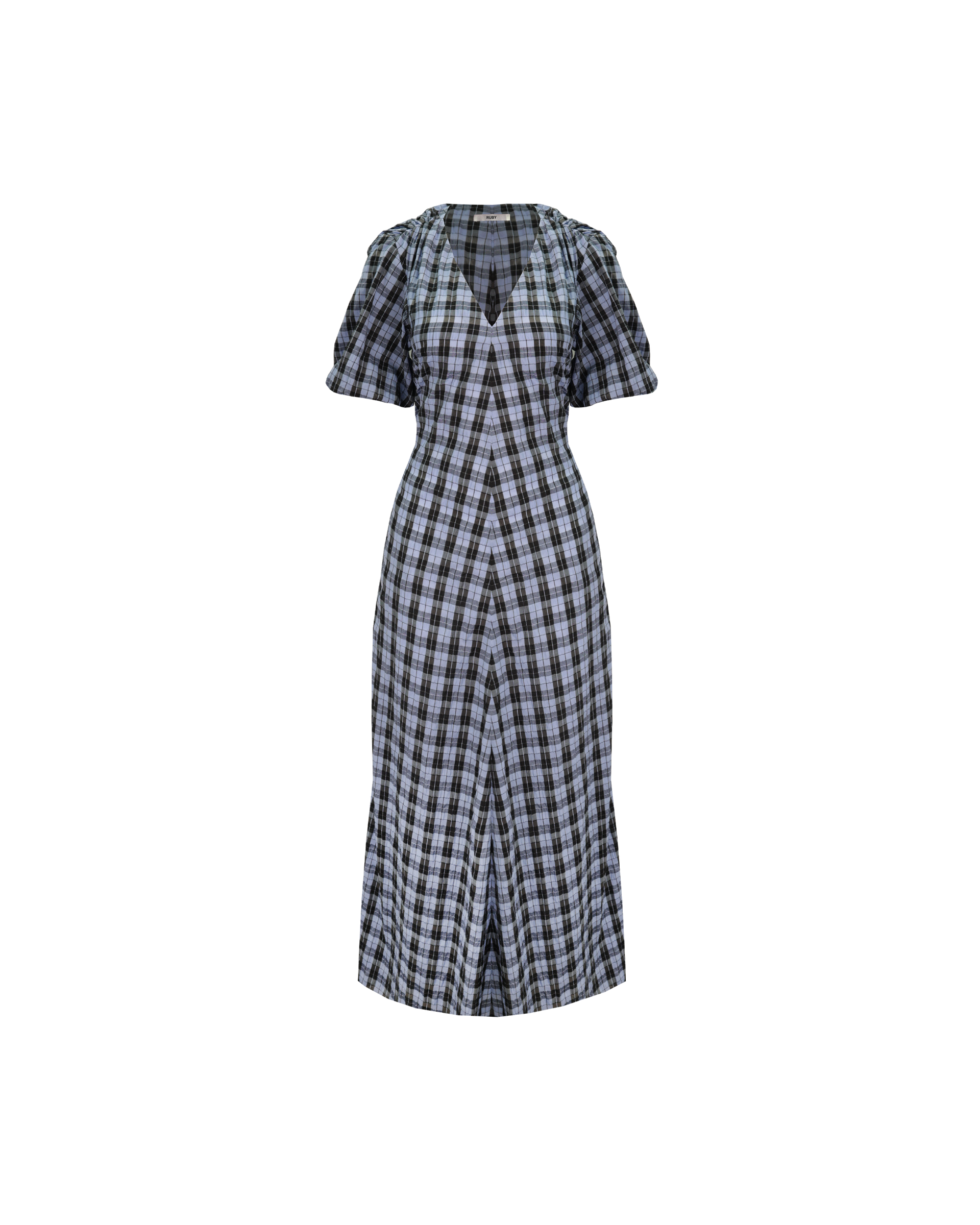 MOLLY DRESS BLUE TARTAN