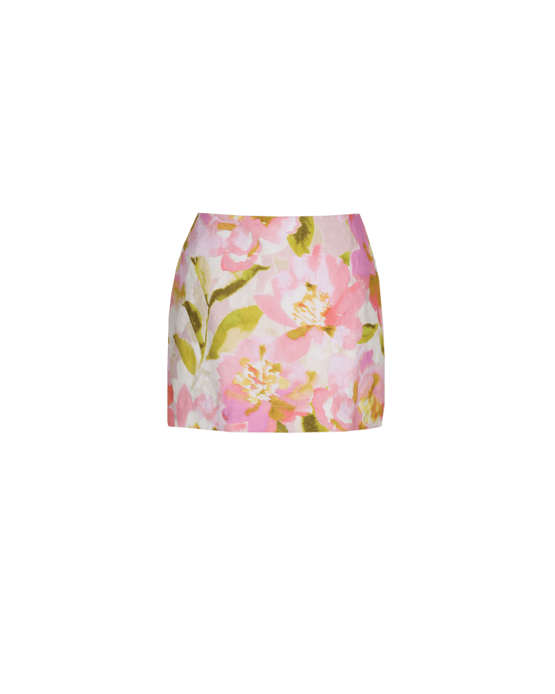 MORGAN LINEN MINISKIRT  BALLET FLORAL | A-line shape miniskirt designed in a mid-weight linen designed in our Ballet Floral print. This skirt is the perfect summer staple with a tank or tee.