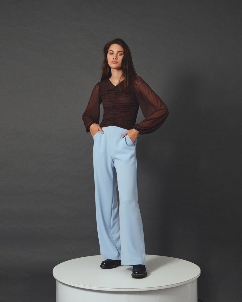 FIREBIRD PANT POWDER BLUE | Classic highwaisted pant with a straight leg silhouette in a new coal colourway. An effortless and versatile piece perfect for work and beyond.