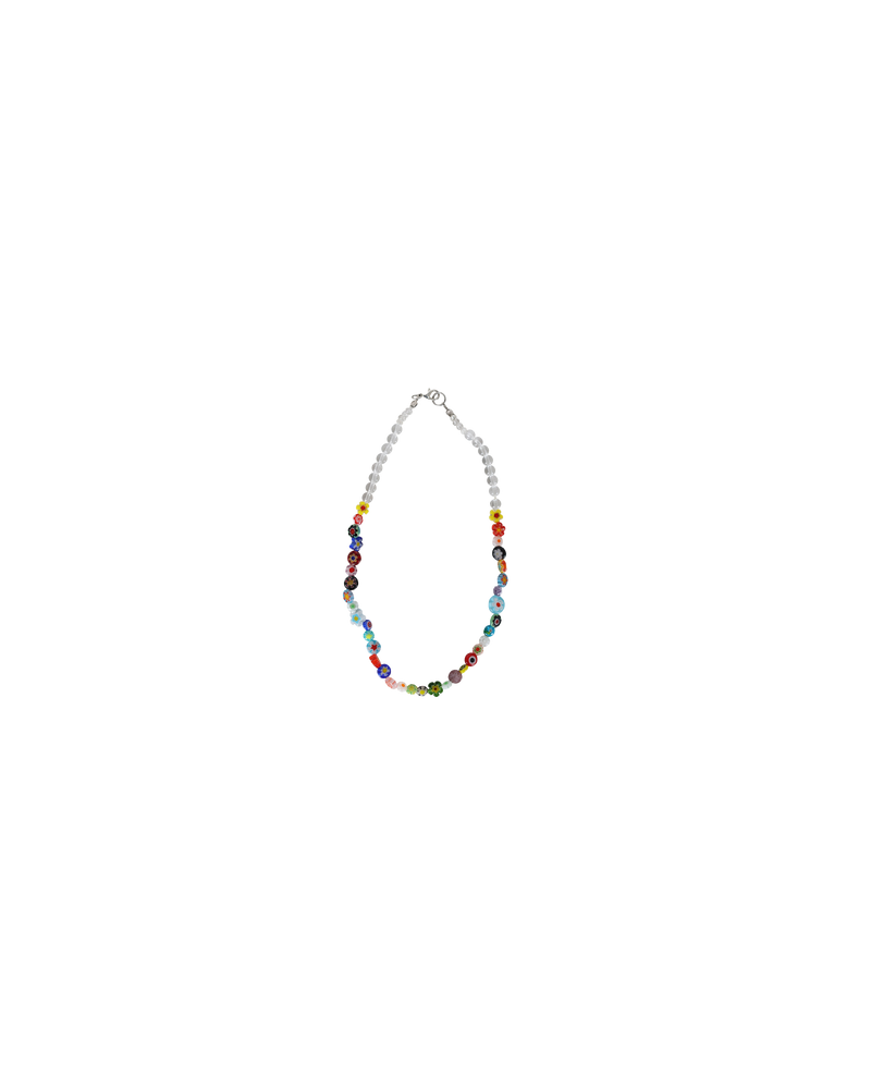 DIDI NECKLACE MULTI | Multi-coloured glass bead necklace with a sterling silver clasp, handmade in New Zealand. Each necklace has its own unique combination of beads.