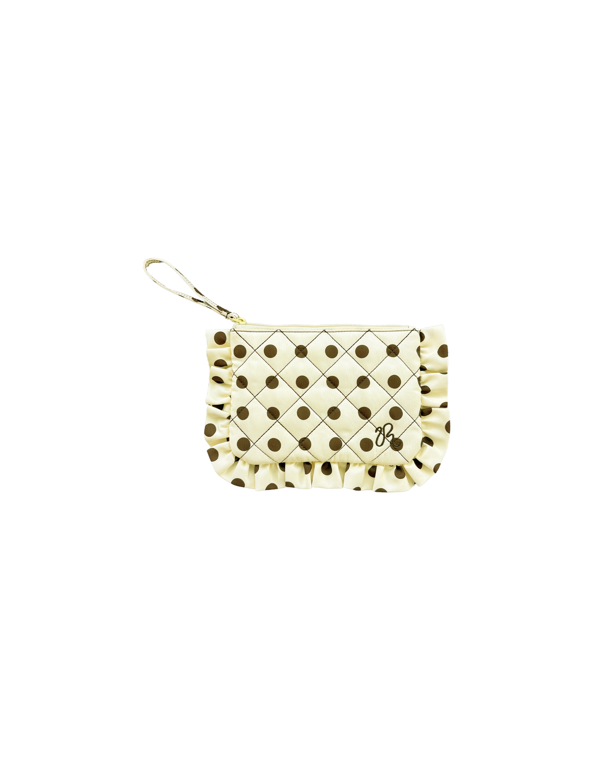QUILTED POUCH BUTTER POLKA DOT | Our very own RUBY quilted pouch! This bag is quilted and stuffed to provide a comfortable home for all your essentials, from stationary to notebooks to an e-reader. Designed in our butter polka dot colourway.