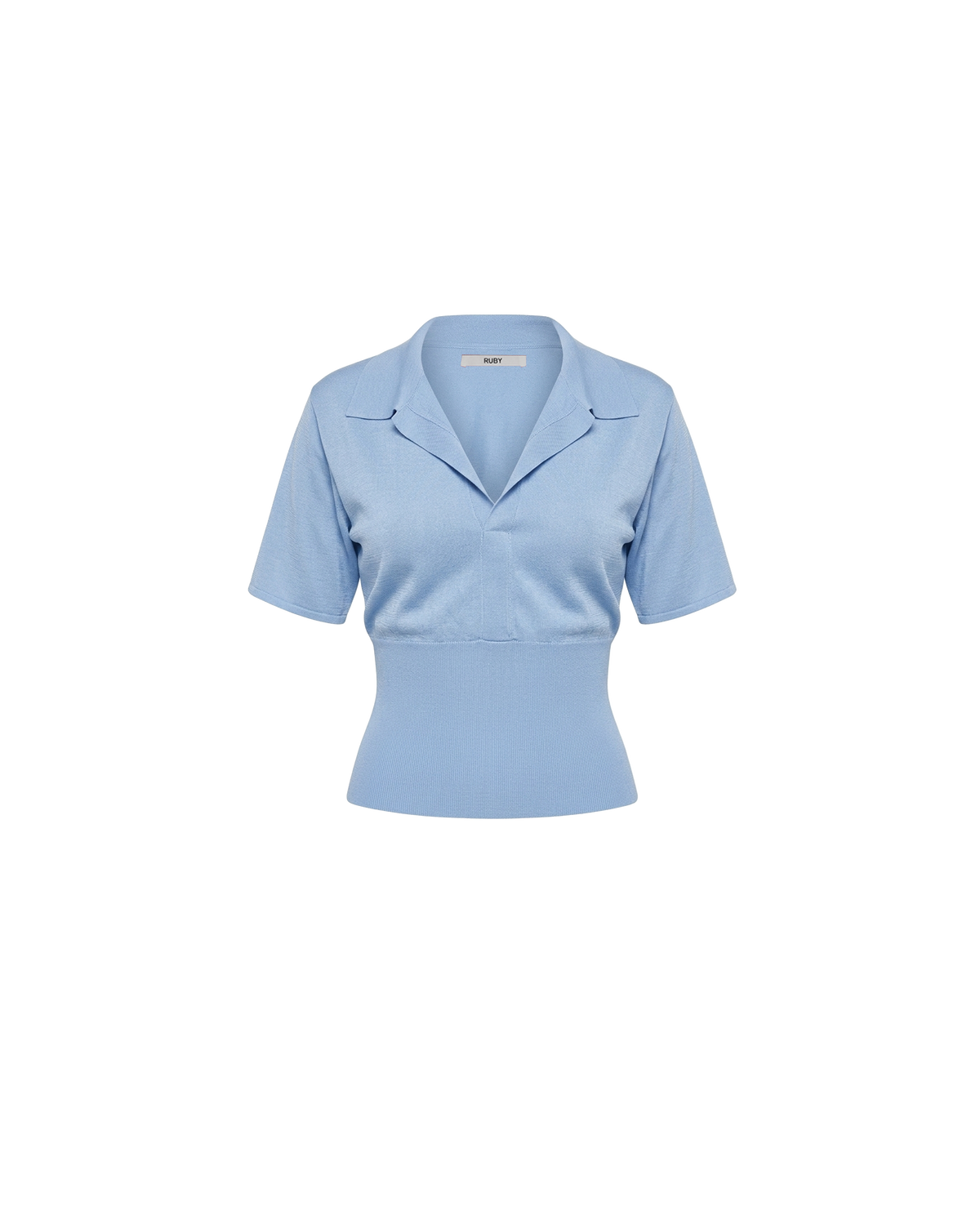 RAMONA SHORT SLEEVE POLO TOP SERENITY | RUBY
