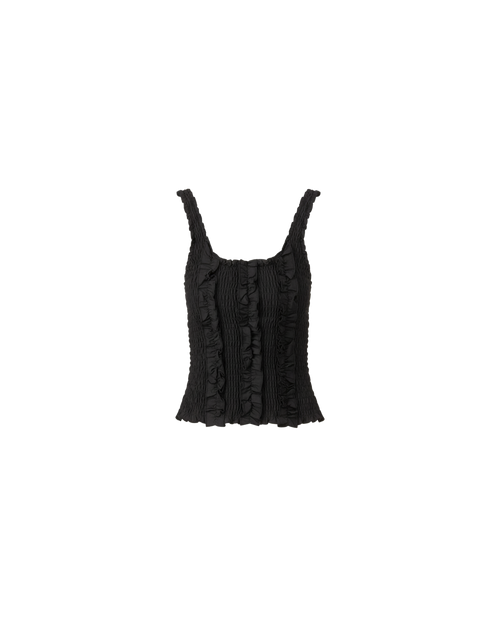 トップス Cotton ribbon tank RIBBON TANK BLACK | RUBY