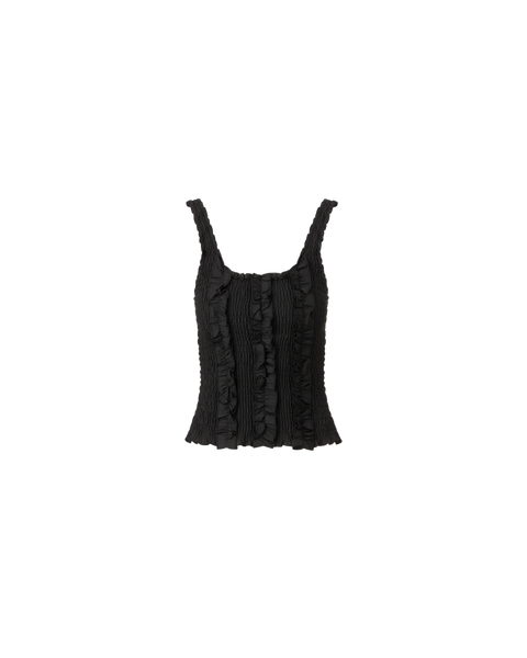 Cotton ribbon tank　ANDMARY　BLACK Cotton ribbon tank ANDMARY BLACK Cotton ribbon tank 黒 トップス