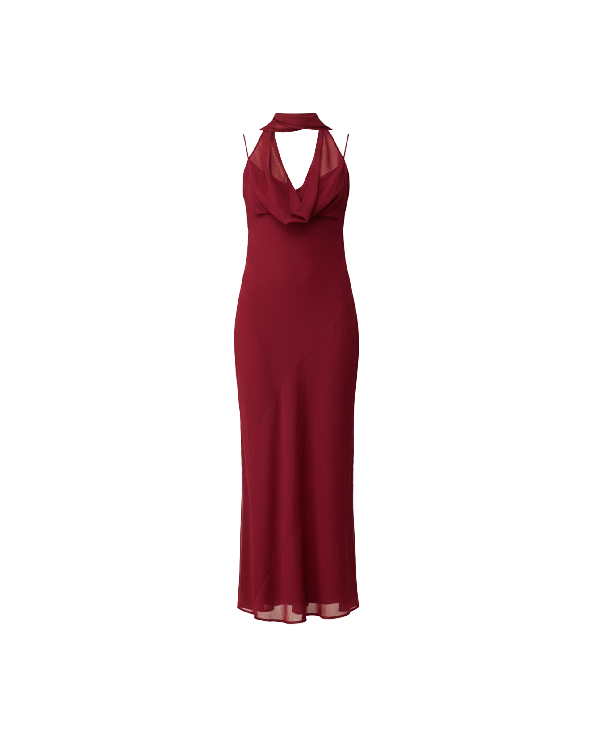 merlot fitted dress with spaghetti straps RILEY SASH DRESS MERLOT