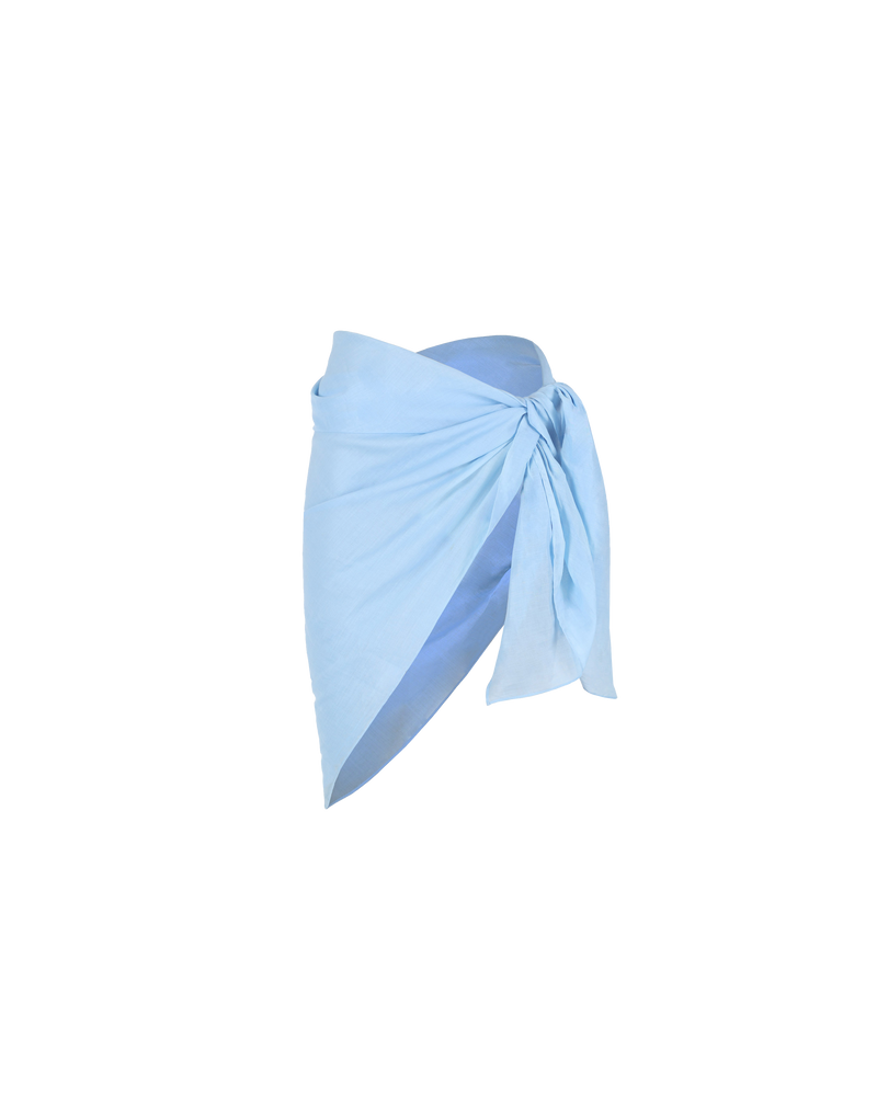 KAI SARONG SKY | Sky sarong made from a sheer fine gauge ramie voile. Floaty in form this piece can be wrapped around the waist or neck making it the perfect summer cover-up.