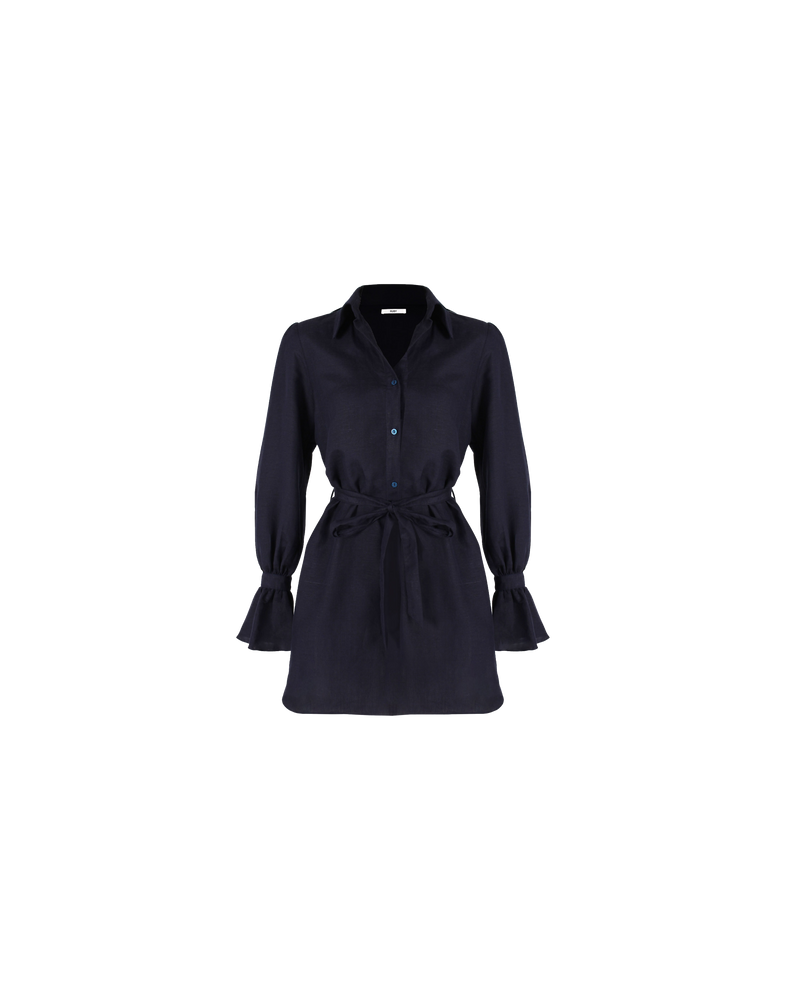 LADYBUG LINEN DRESS NAVY | 