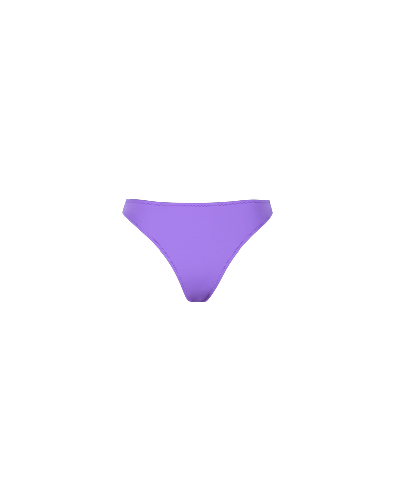 DOLPHIN CHEEKY BOTTOM GRAPE | Mid-waist bikini bottom with cheeky coverage. Slightly high cut to elongate the leg while the cheeky back accentuates the body.