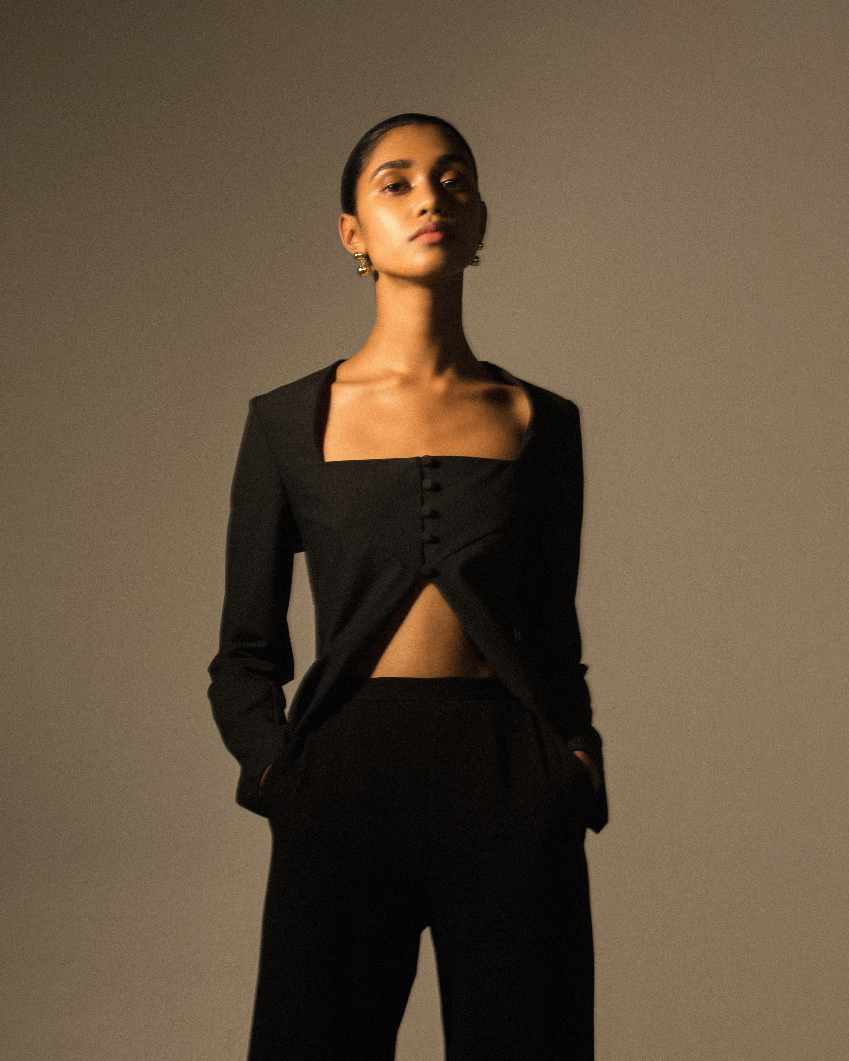 FIREBIRD LONG SLEEVE TOP BLACK | RUBY