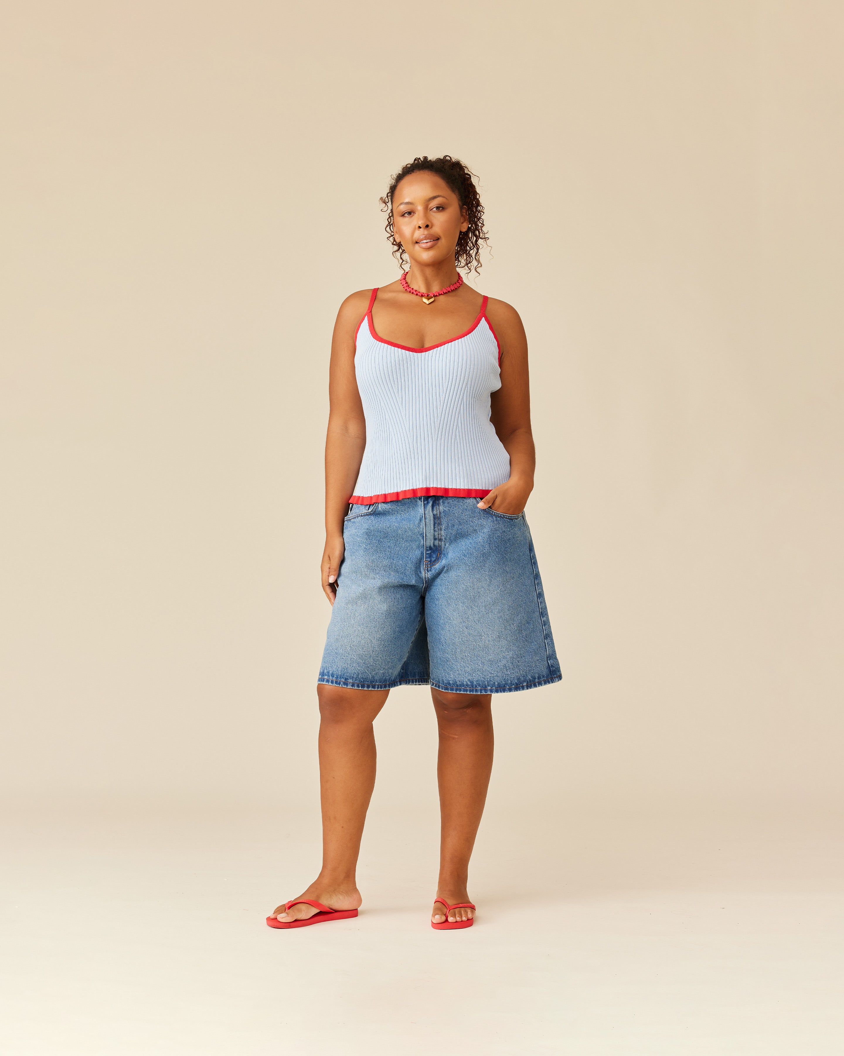 RINA TANK BLUE CHERRY | RUBY